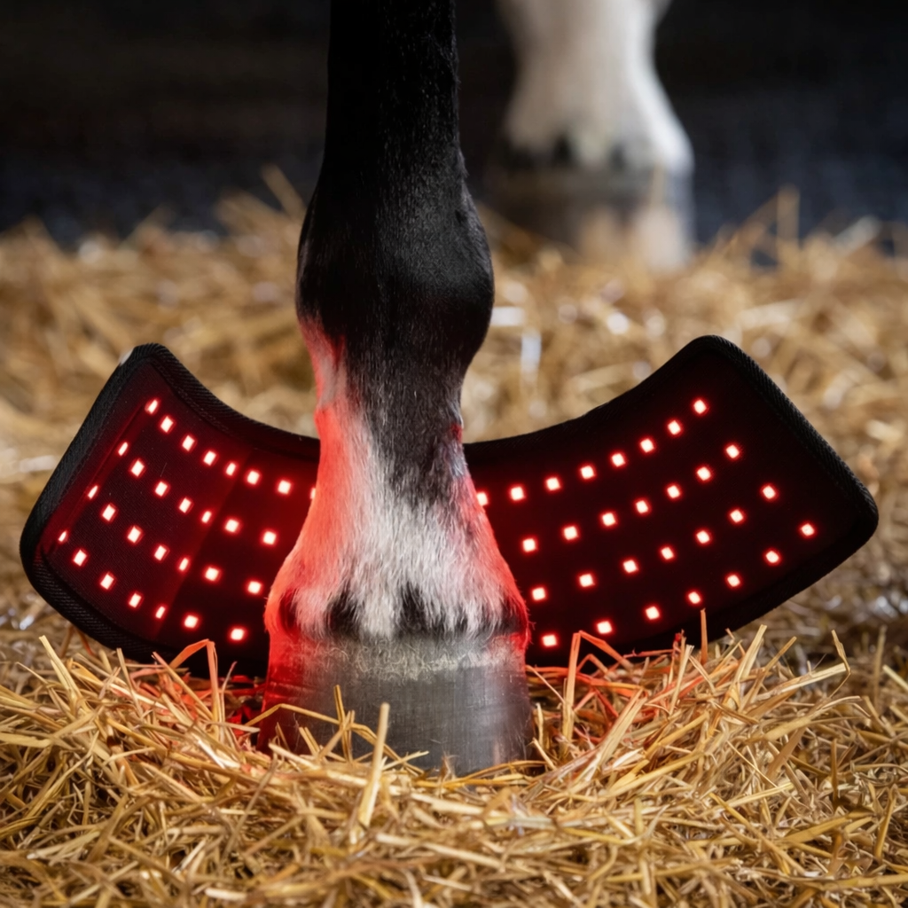Horse Hoof therapy wrap with redlight and infrared 